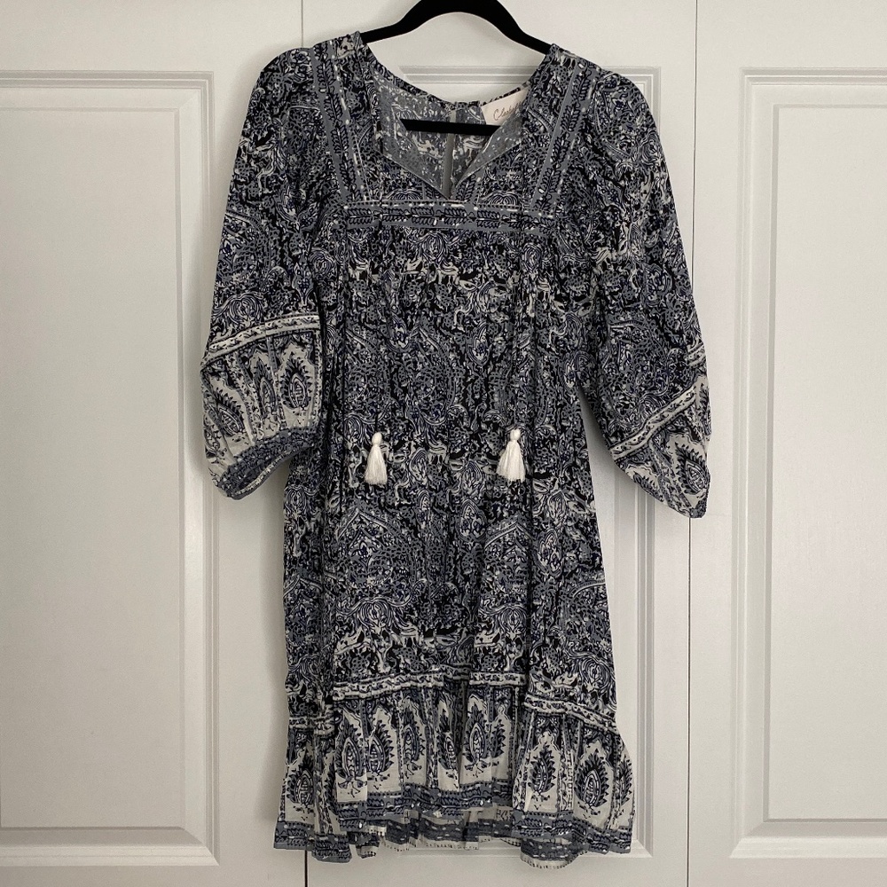 Cleobella Magdalena Mini Dress size Small- Rishi Block Print